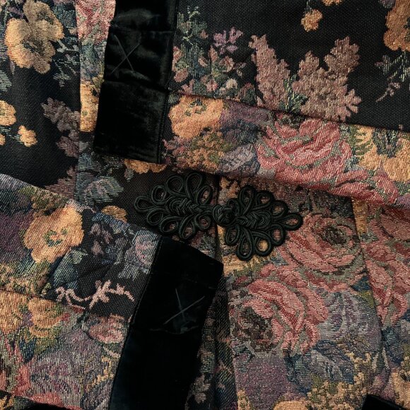 NWOT Soft Surroundings Autumn Evening Jacket Tapestry w Velvet Collar & Cuffs, L - Picture 7 of 12